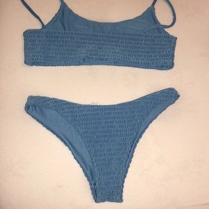 Pacsun blue knitted bikini set